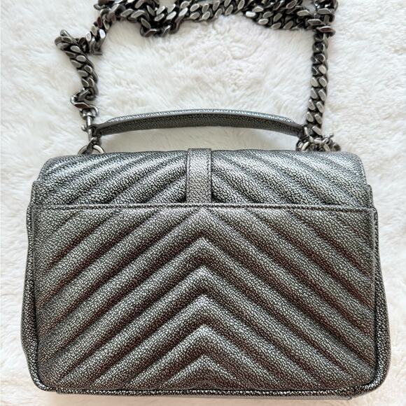 Saint Laurent Classic College Bag Matelasse Chevron Leather Medium Authentic - Picture 5 of 16
